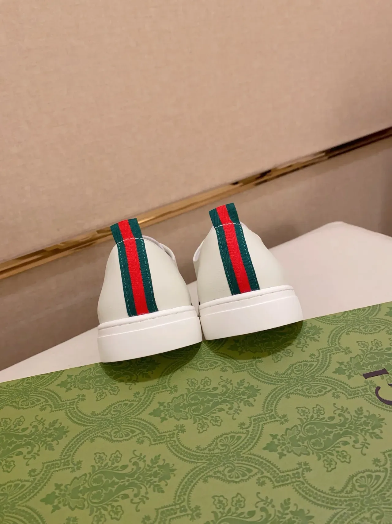 Gucci Ace Web Strap White Leather Lifestyle Sneakers 8
