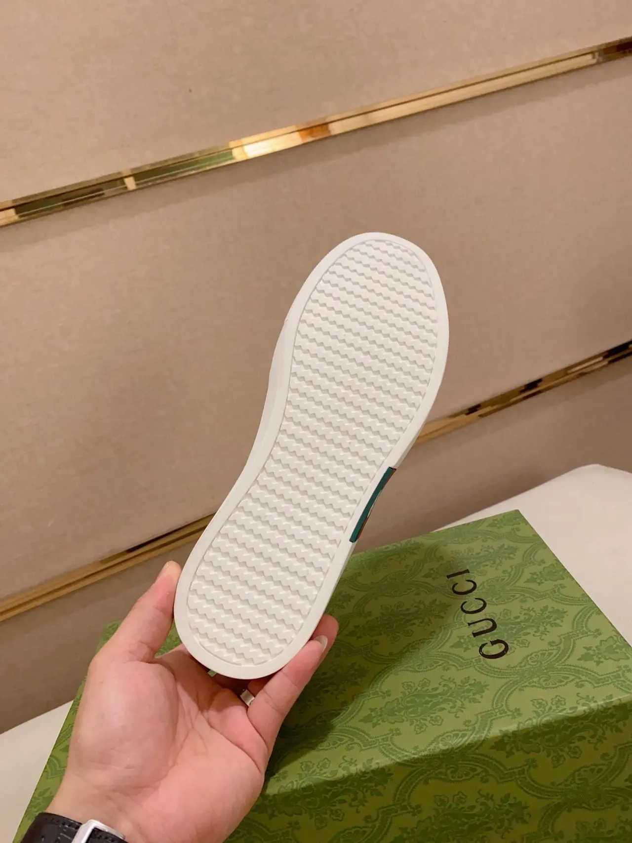 Gucci Ace Web Strap White Leather Lifestyle Sneakers 9