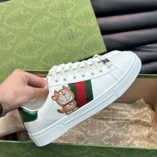 Gucci Ace White Green Leather Web Stripe Lifestyle Sneakers