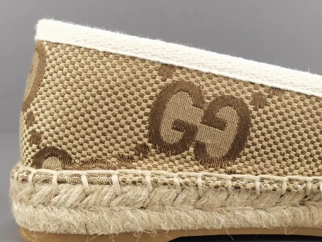 Gucci Beige Brown Monogrammed Canvas Espadrille Sole Boat Shoes 3