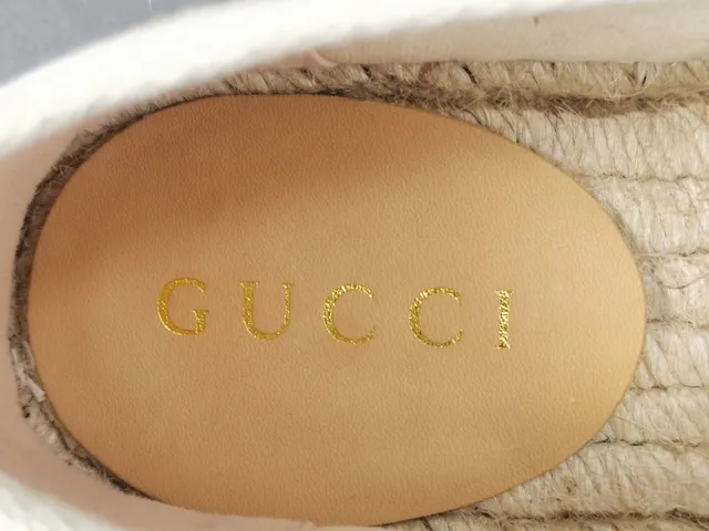 Gucci Beige Brown Monogrammed Canvas Espadrille Sole Boat Shoes 5