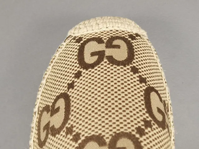 Gucci Beige Brown Monogrammed Canvas Espadrille Sole Boat Shoes 6