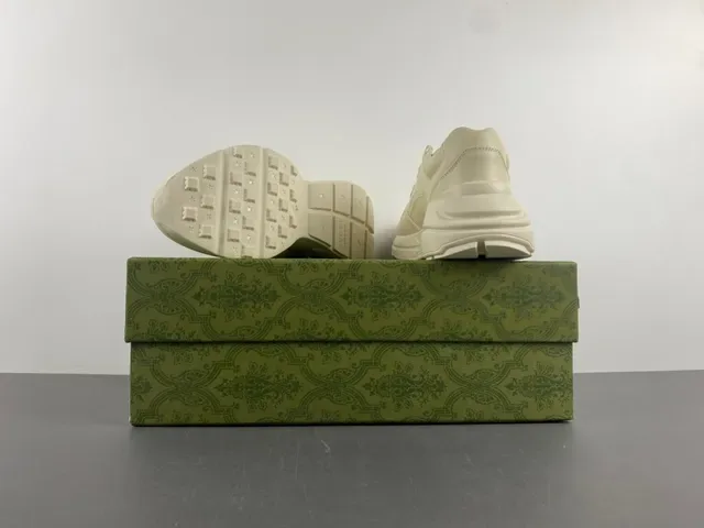 Gucci Sapatilhas Chunky Bege Sola Multicolor Couro Superior 16