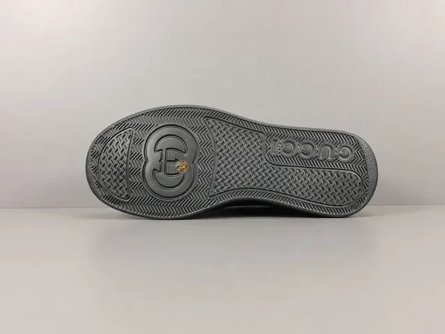 Gucci Black White Platform Sole Perforated Leather Lifestyle Sneakers 7