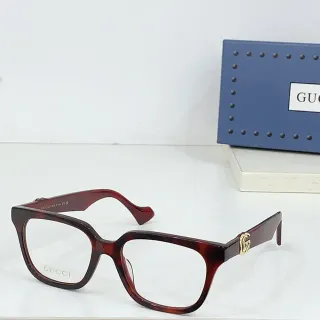 Gucci Burgundy Brown Rectangular Acetate Frame Tortoiseshell Optical Glasses