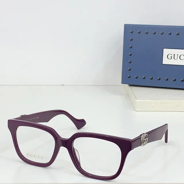 Gucci Burdeos Marrón Marco Rectangular Acetato Patrón Tortuga Gafas Ópticas 9