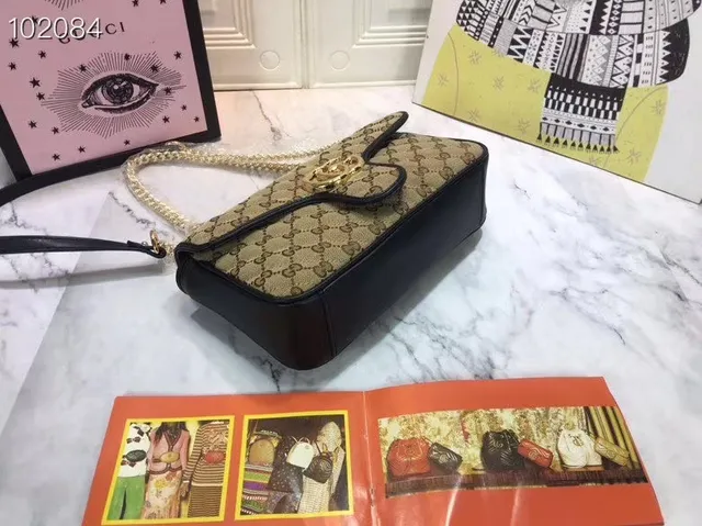 Gucci Dionysus Beige GG Monogram Canvas Chain Bag 15