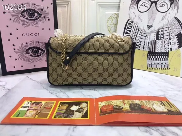 Gucci Dionysus Beige GG Monogram Canvas Chain Bag 17