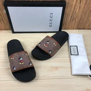 Gucci Disney Mickey Mouse GG Monogram Slide Slippers