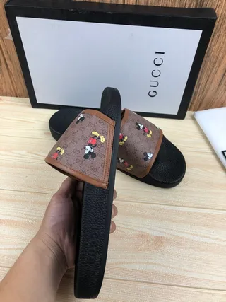 Gucci Disney Mickey Mouse GG Monogram Slide Slippers 3