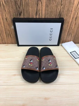Gucci Disney Mickey Mouse GG Monogram Slide Slippers 6