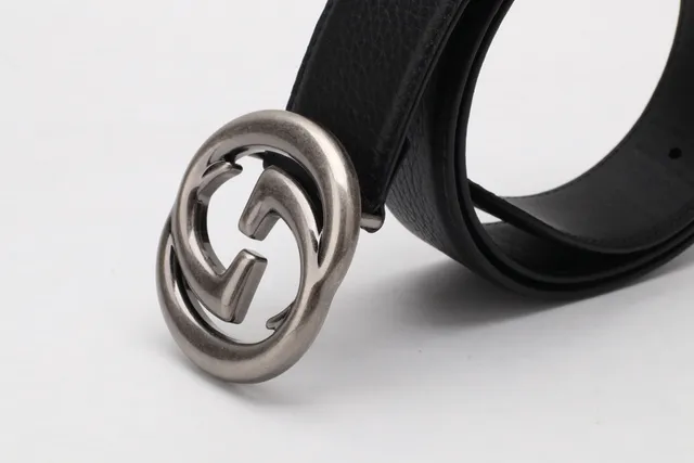 Cinto Gucci Double G de couro preto peletizado 6