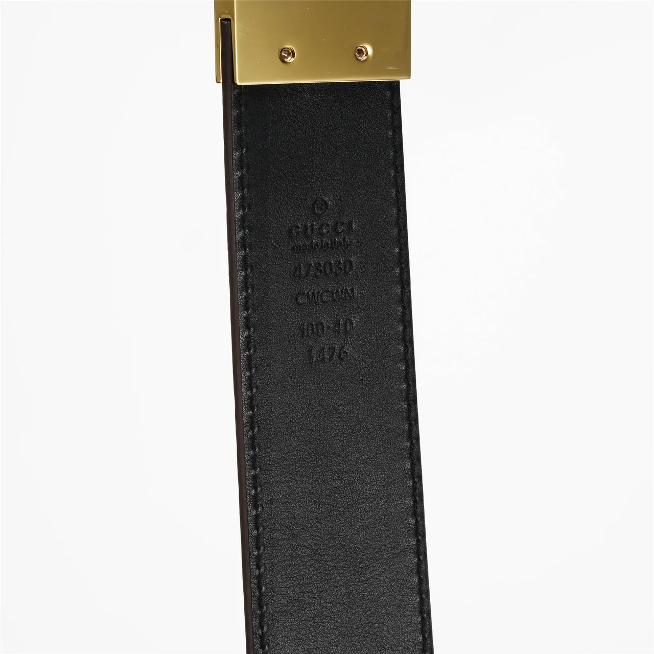 Gucci Double G Brown Gold Embossed GG Monogram Interlocking Buckle Leather Belt 7