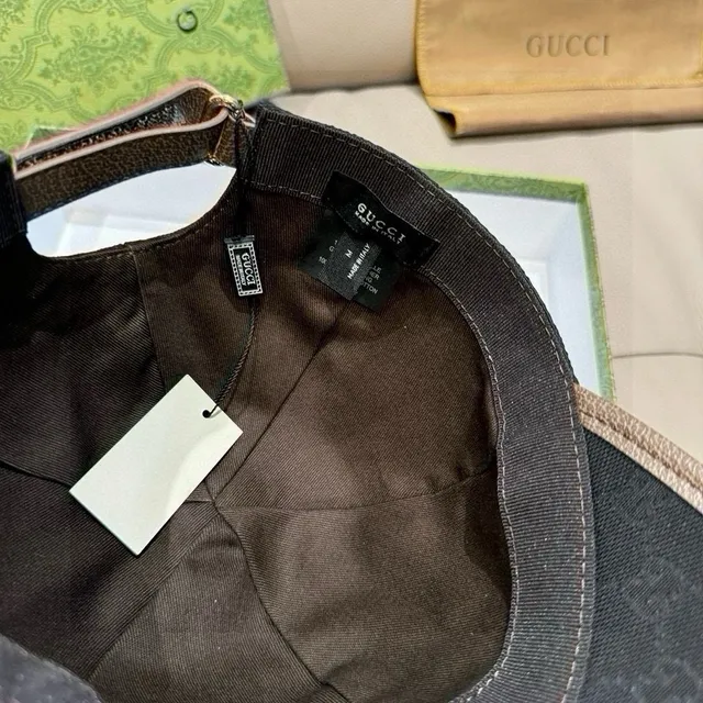 Gucci Double G Emblem Black GG Monogram Baseball Cap 3