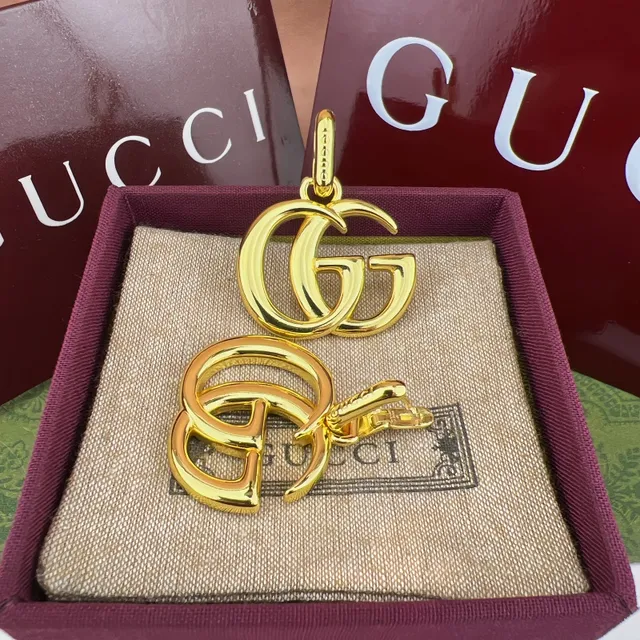 Gucci Double G Gold-Tone Interlocking Logo Earrings 5