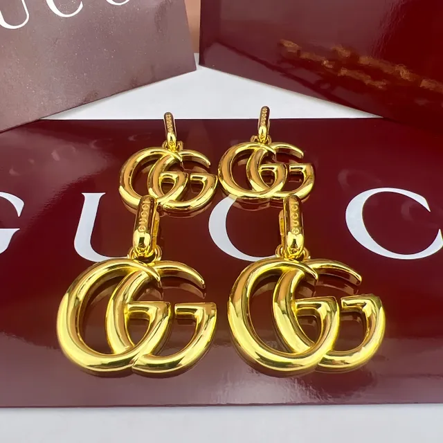 Gucci Double G Gold-Tone Interlocking Logo Earrings 8