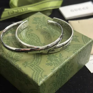 Gucci For Love Engraved Floral Cuff Bracelets