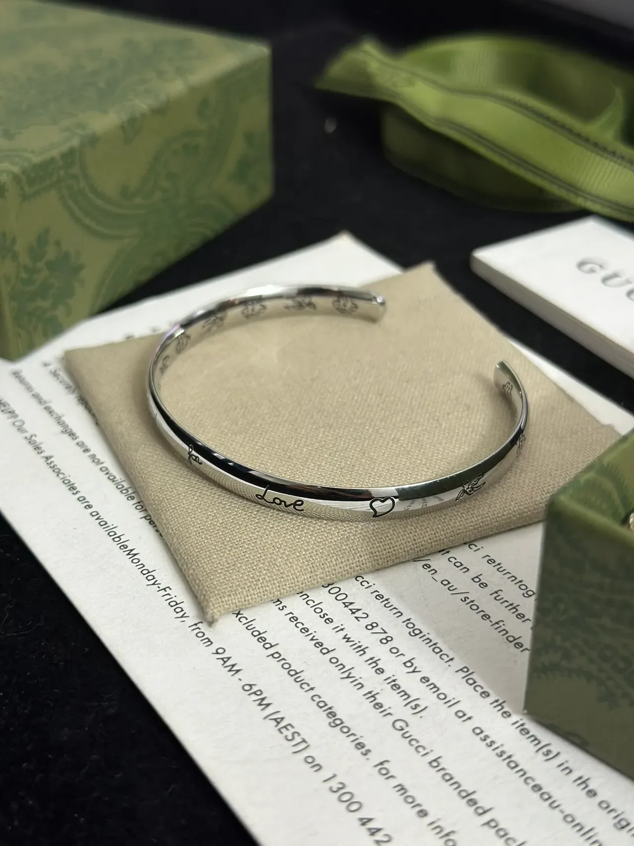 Gucci For Love Engraved Floral Cuff Bracelets 3