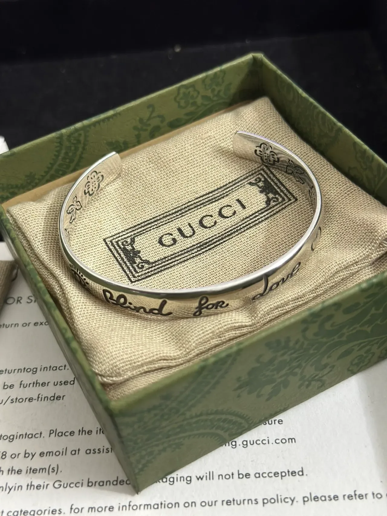 Gucci For Love Engraved Floral Cuff Bracelets 9
