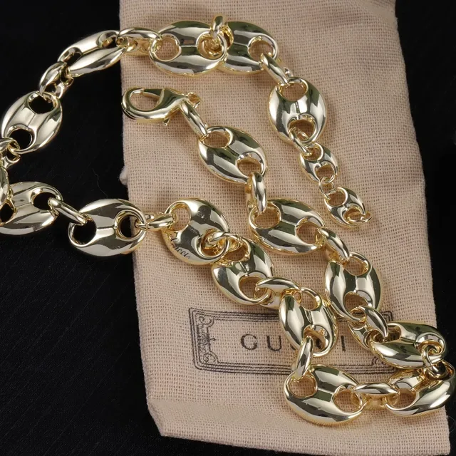 Gucci Gancini Gold Oval-Link Chain Necklace 2