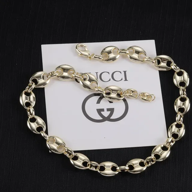 Gucci Gancini Gold Oval-Link Chain Necklace 8