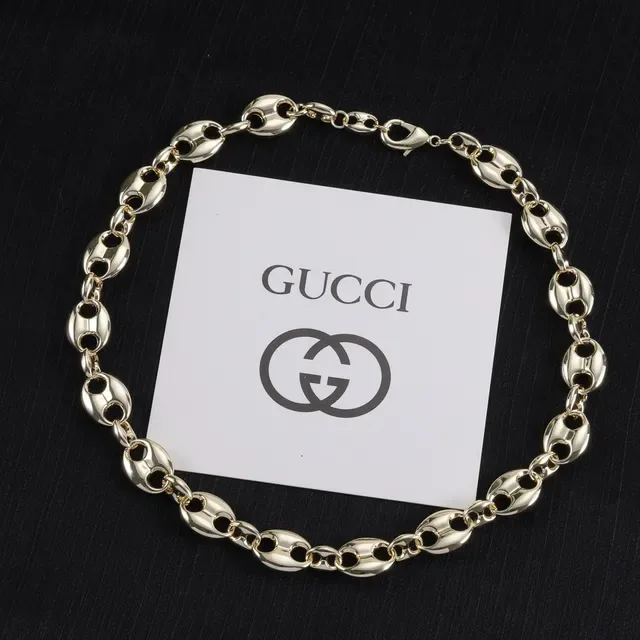Gucci Gancini Gold Oval-Link Chain Necklace 9