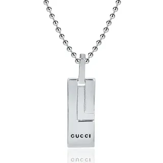 Gucci Geometric Rectangular Pendant Necklace