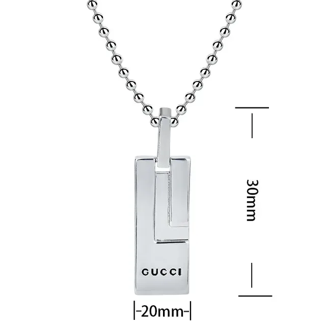 Gucci Geometric Rectangular Pendant Necklace 6