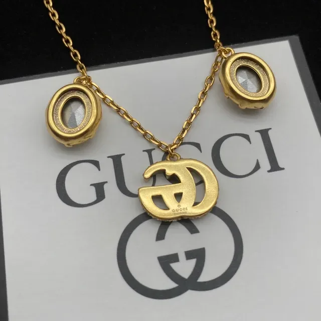 Gucci GG Crystal Triple Charm Gold-Tone Bracelet 3