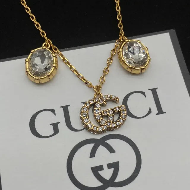 Gucci GG Crystal Triple Charm Gold-Tone Bracelet 4