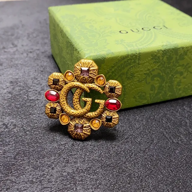 Gucci GG Logo Broche Floral Multigema 7