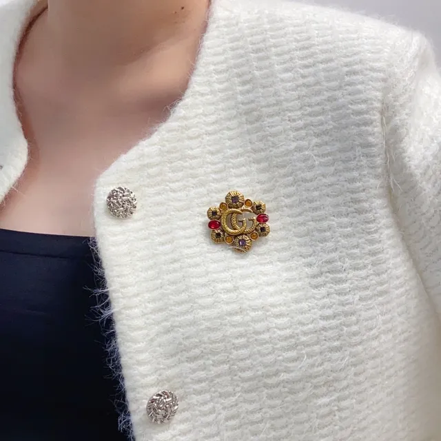 Gucci GG Logo Broche Floral Multigema 8