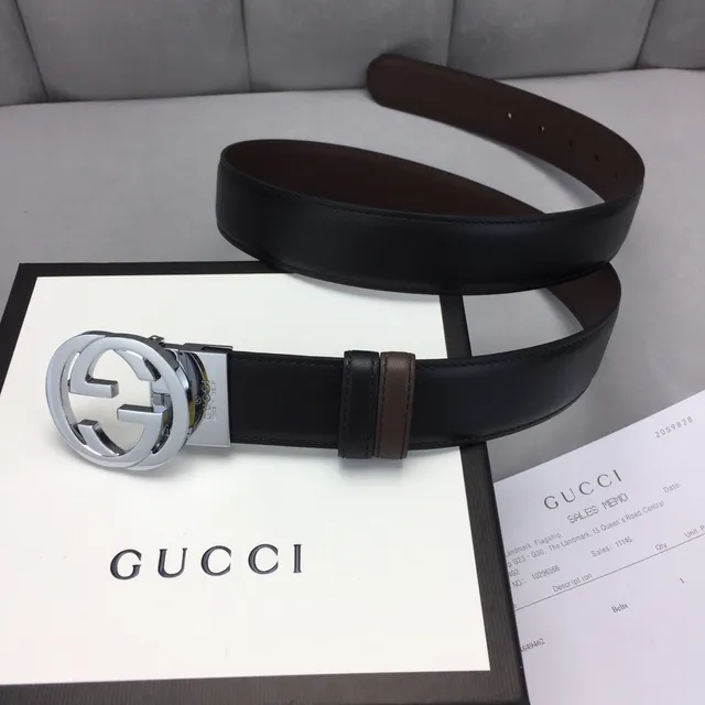 Gucci GG Marmont Black and Brown Leather Belt 2