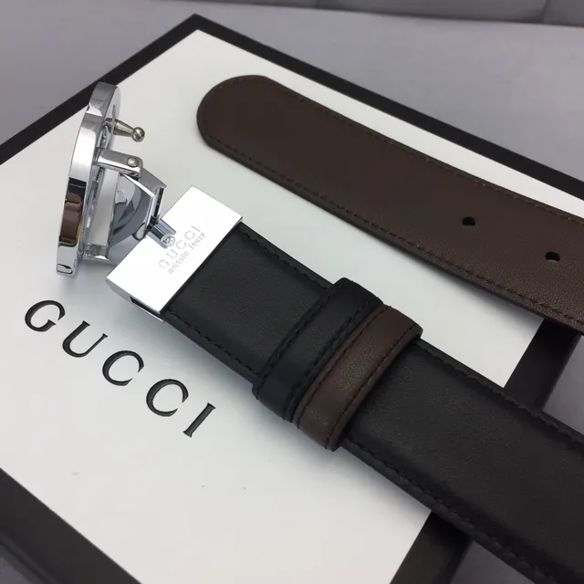 Gucci GG Marmont Black and Brown Leather Belt 8