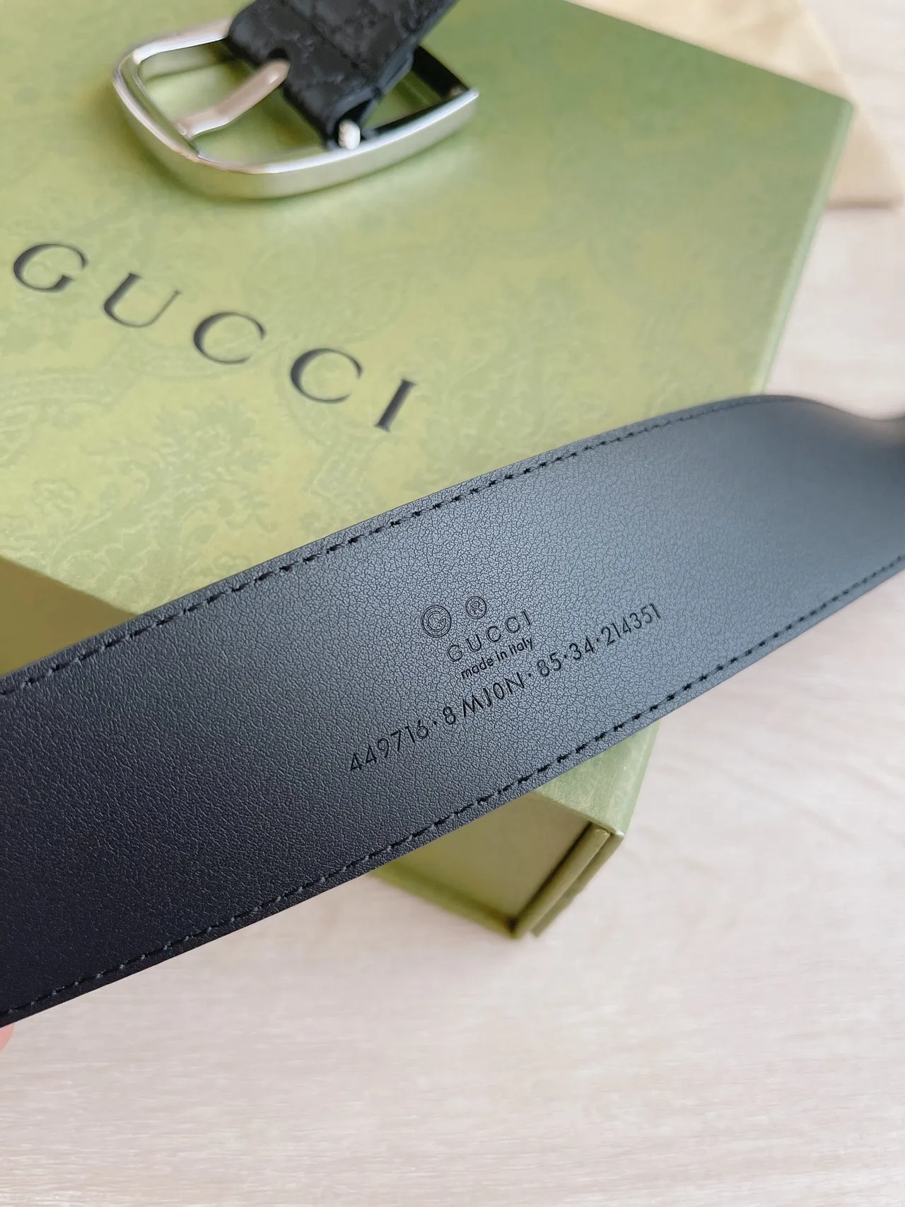 Gucci GG Marmont Black Leather Belt 4