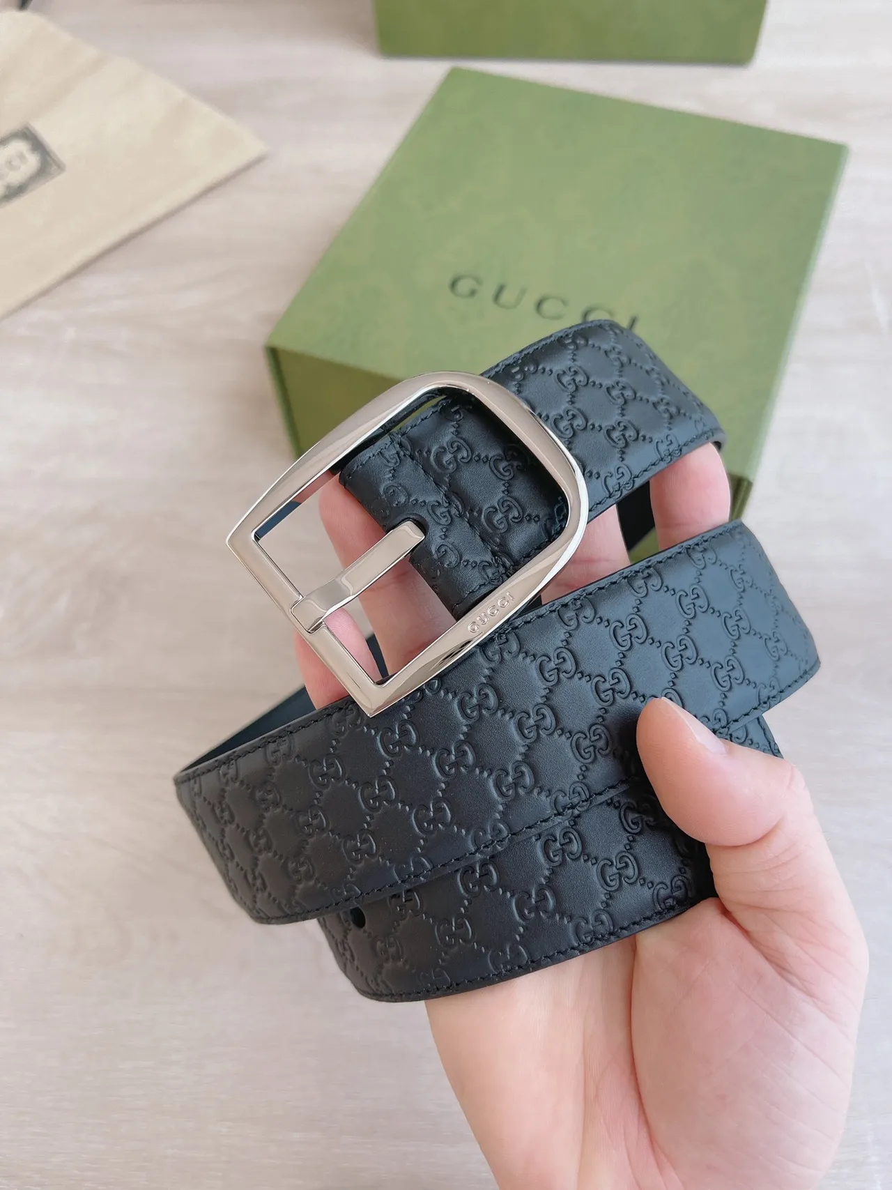 Gucci GG Marmont Black Leather Belt 7