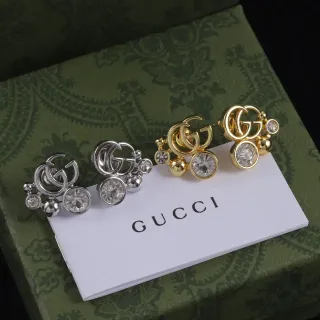 Gucci GG Marmont Crystal and Sphere Stud Earrings
