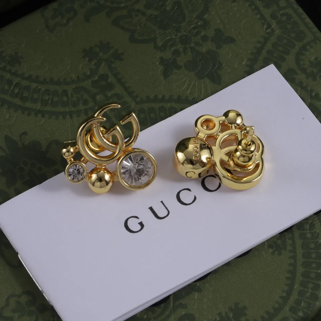 Gucci GG Marmont Crystal and Sphere Stud Earrings 6