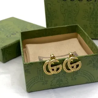 Gucci GG Marmont Crystal Pavé Interlocking G Stud Earrings