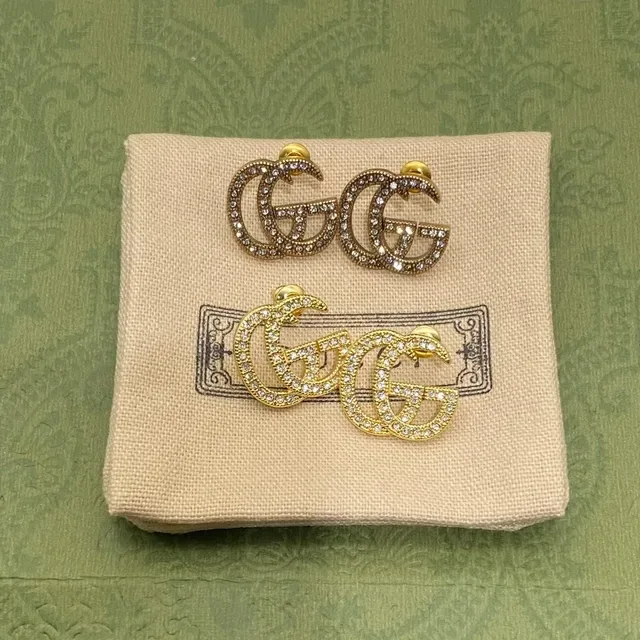 Gucci GG Marmont Crystal Pavé Interlocking G Stud Earrings 2