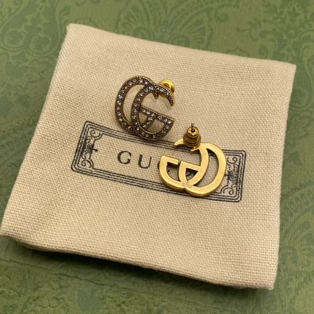 Gucci GG Marmont Crystal Pavé Interlocking G Stud Earrings 3