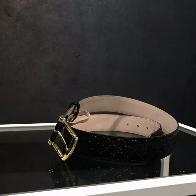 Gucci GG Marmont Embossed Black Leather Belt 5