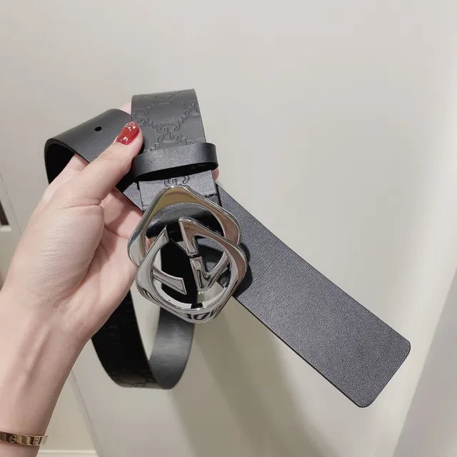 Gucci GG Marmont Embossed Monogram Black Leather Belt 3