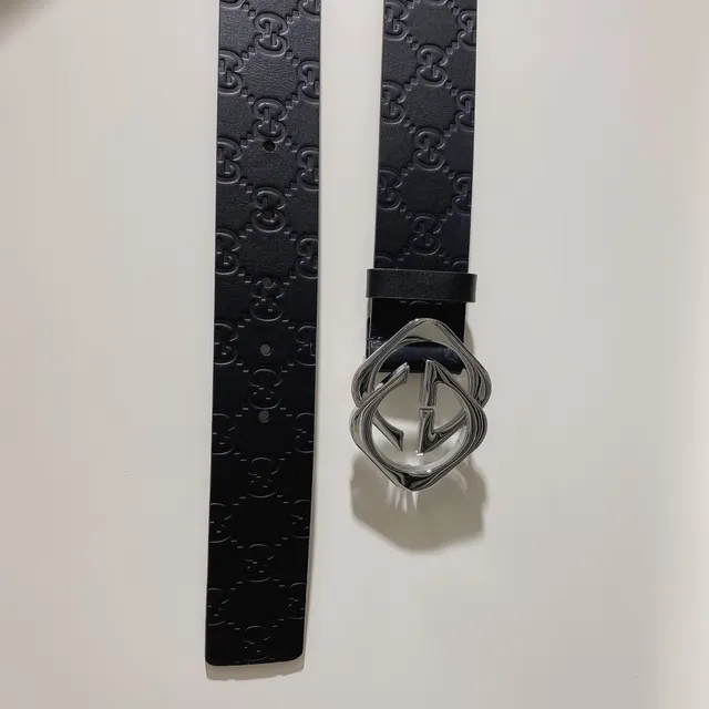 Gucci GG Marmont Embossed Monogram Black Leather Belt 4