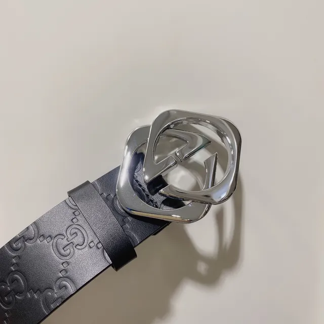 Gucci GG Marmont Embossed Monogram Black Leather Belt 6