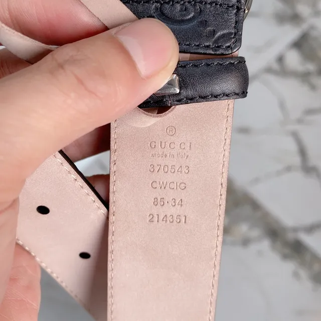 Gucci GG Marmont Embossed Monogram Black Leather Belt 7