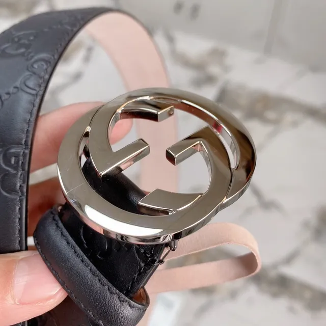 Gucci GG Marmont Embossed Monogram Black Leather Belt 9