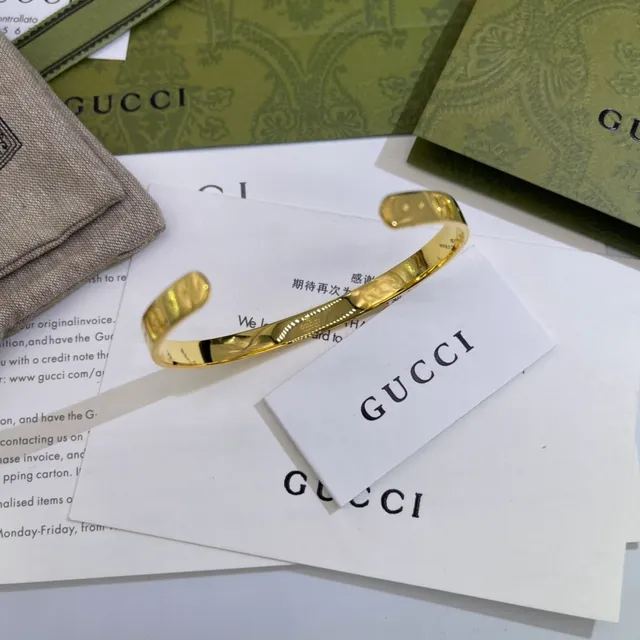 Gucci GG Marmont Engraved Gold and Silver Tone Bracelets 2