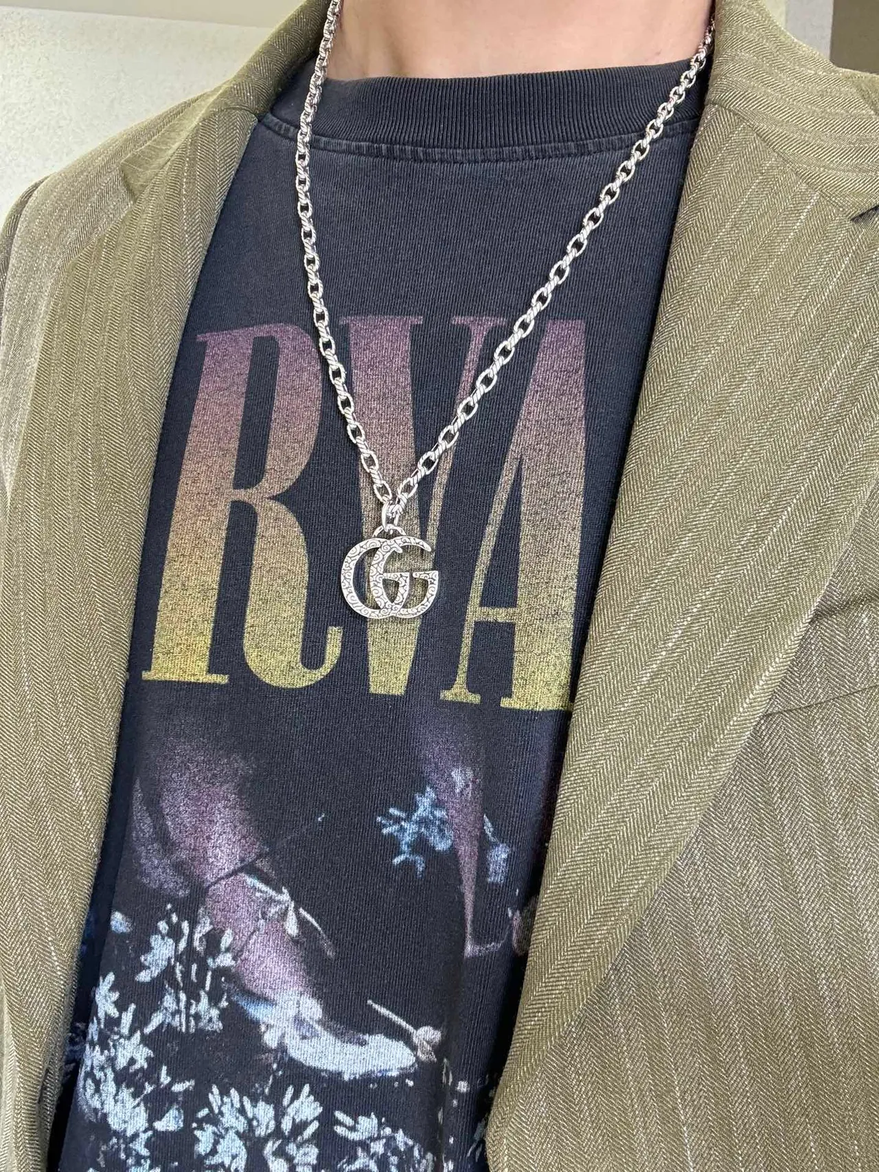 Gucci GG Marmont Filigree Interlocking G Silver Necklace 5