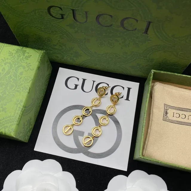 Gucci GG Marmont Gold Black Chain-Link Interlocking G Motif Necklace 2